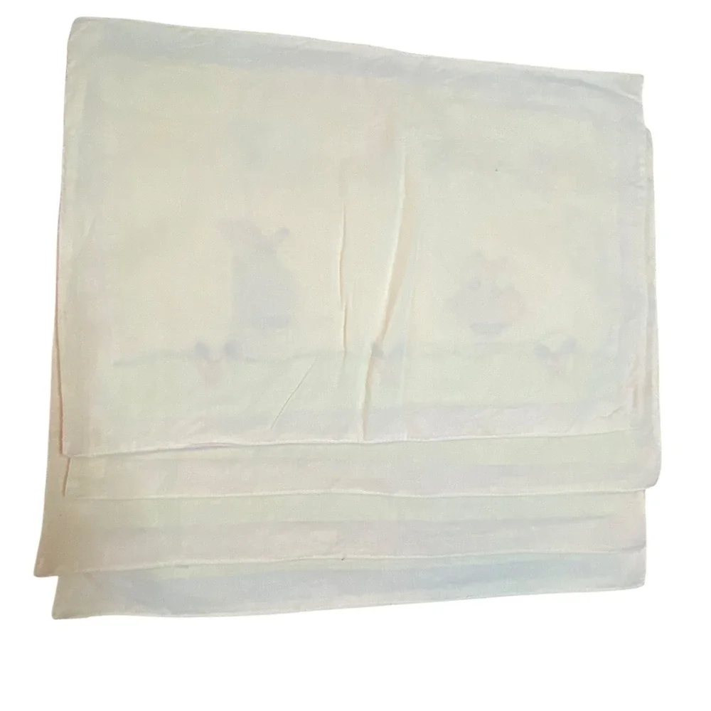 Vintage Easter Bunny Quilted Placemats Set of 4 Pink Gingham‎ Happy Easter 18x13